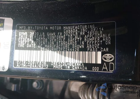 2015 Toyota Corolla Le z USA, uszkodzony, nr VIN 2T1BURHE2FC244426